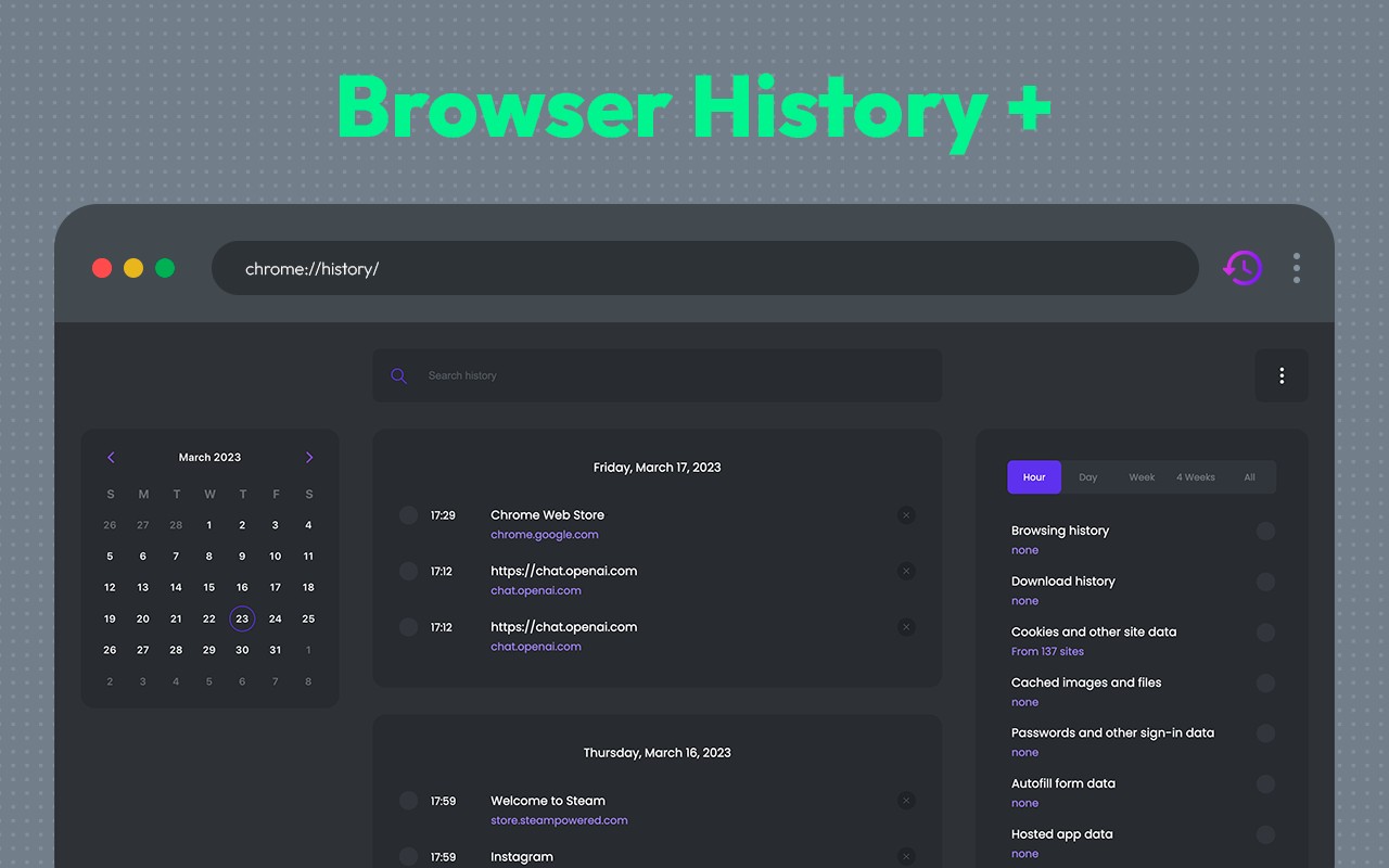 Browser History Plus screenshot