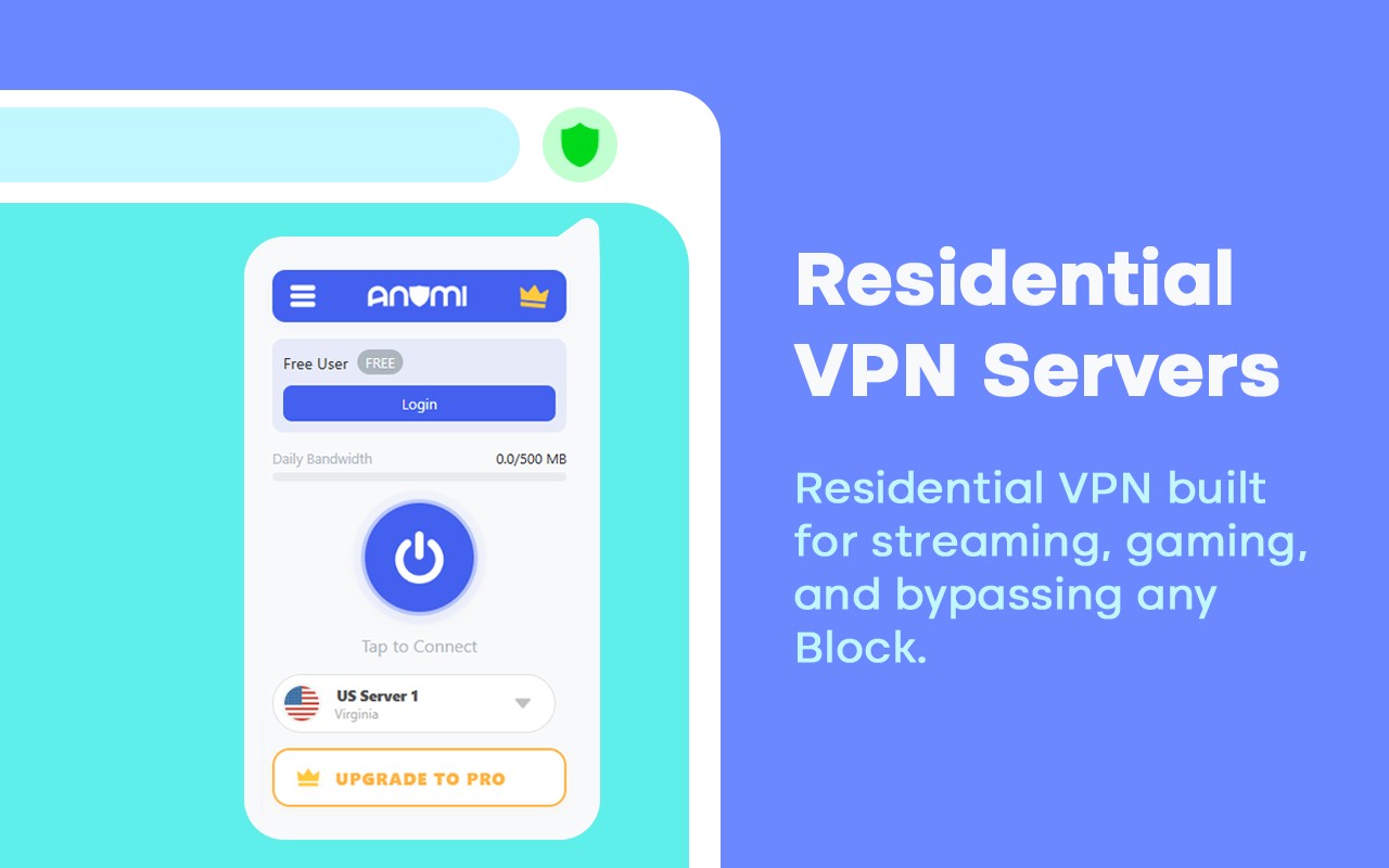 Anomi VPN - Free Residential VPN for Chrome screenshot