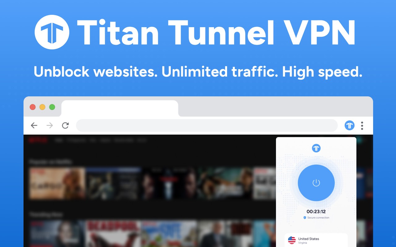 Free VPN for Chrome - Titan Tunnel VPN screenshot