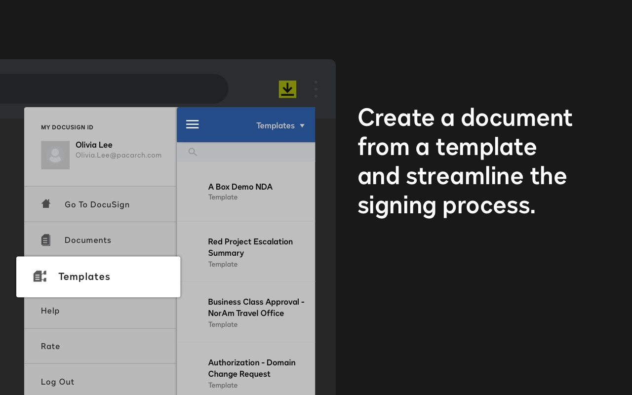 Docusign eSignature for Chrome screenshot