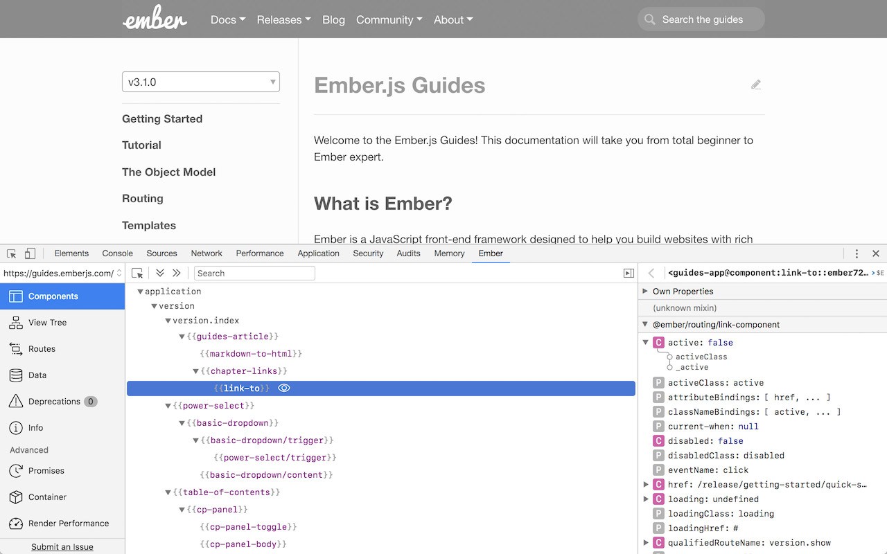 Ember Inspector screenshot