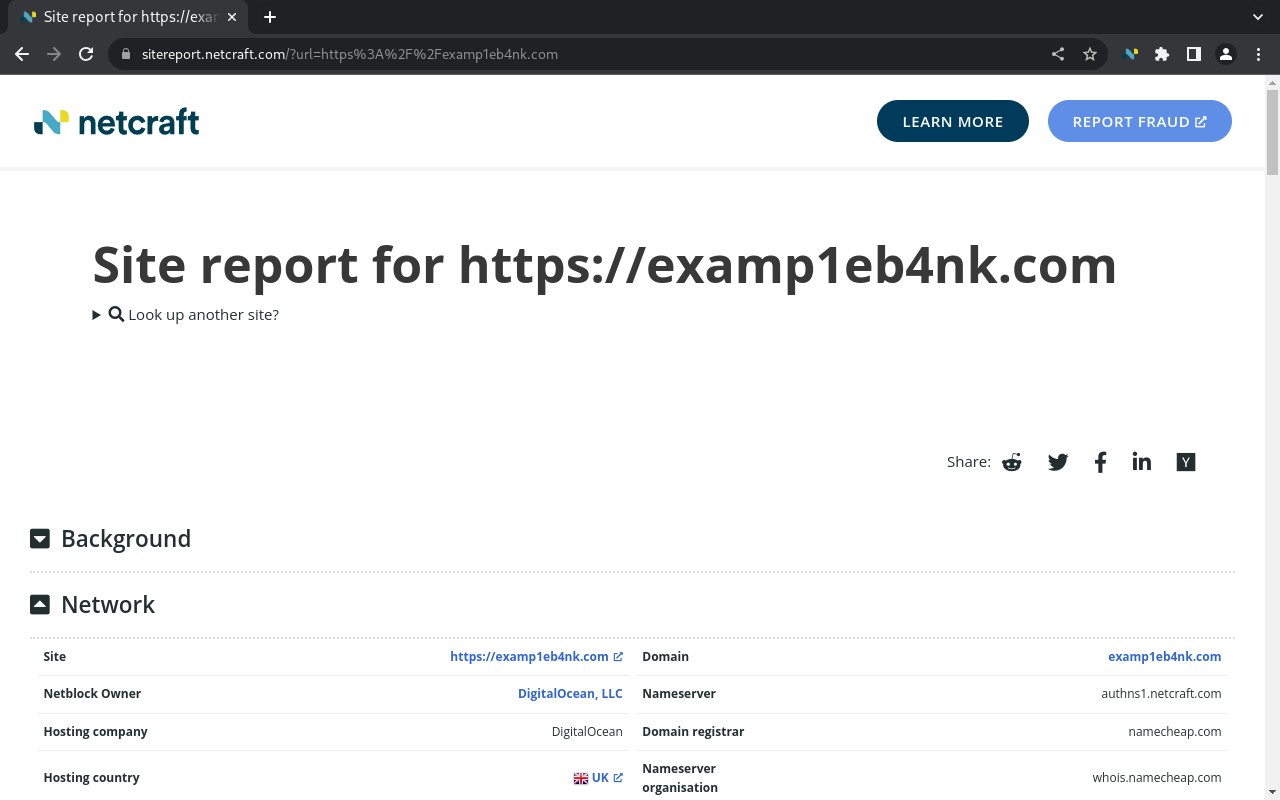 Netcraft Extension screenshot