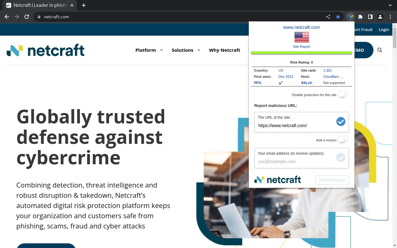 Netcraft Extension screenshot
