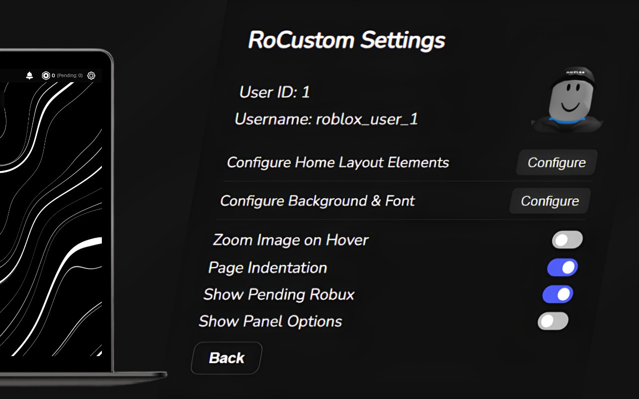 RoCustom - Improve your Roblox page screenshot