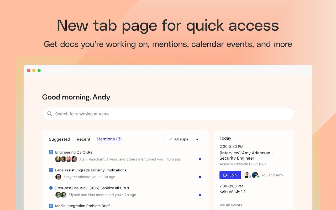 Glean screenshot