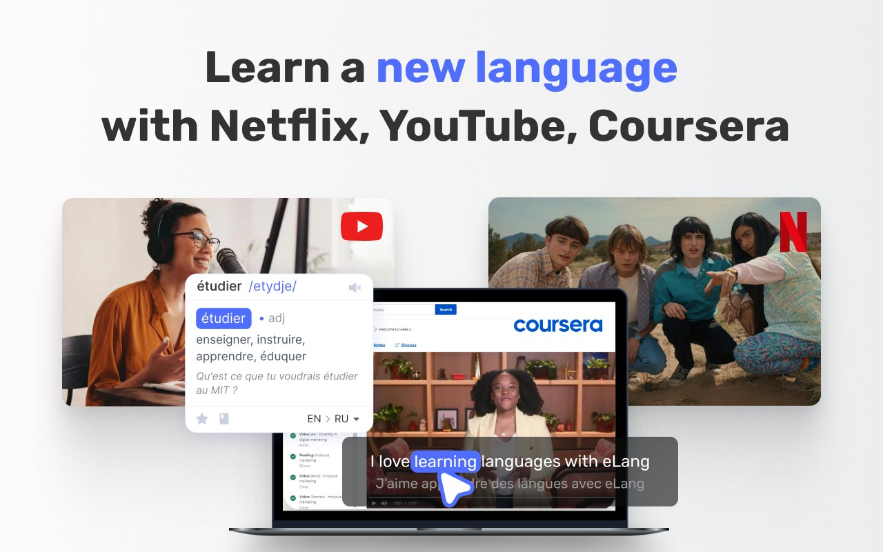 Learn languages with Netflix & YouTube screenshot