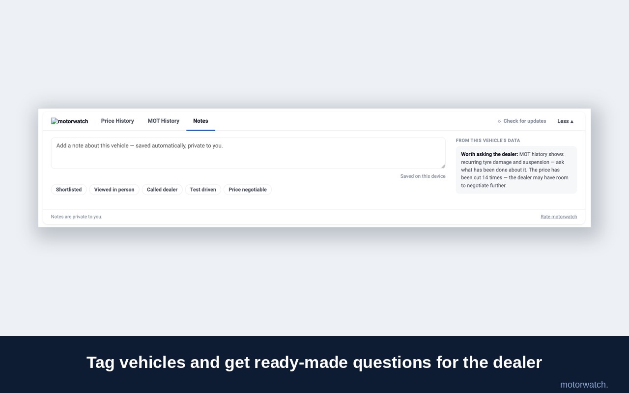 Motorwatch - car price tracker screenshot