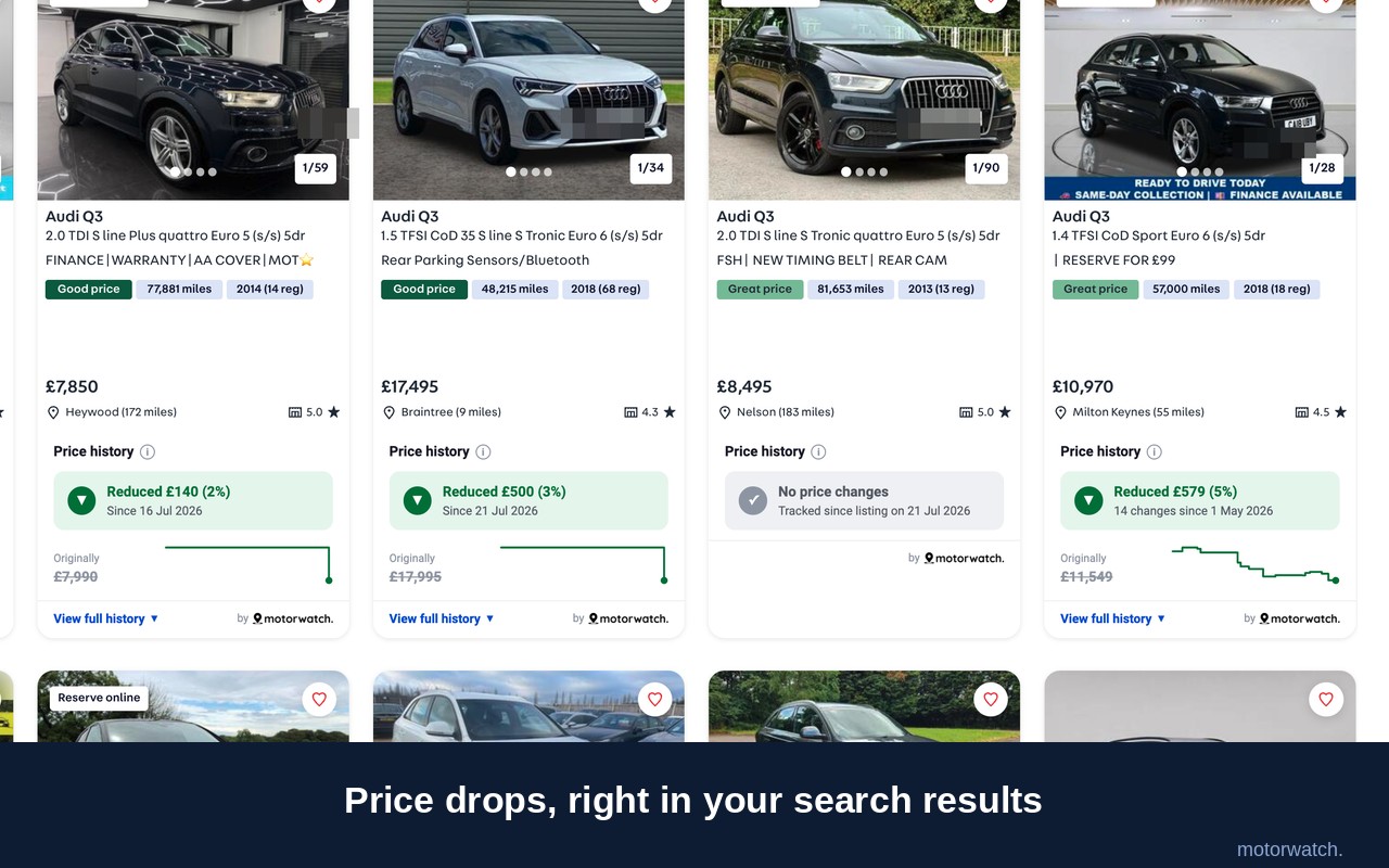 Motorwatch - car price tracker screenshot