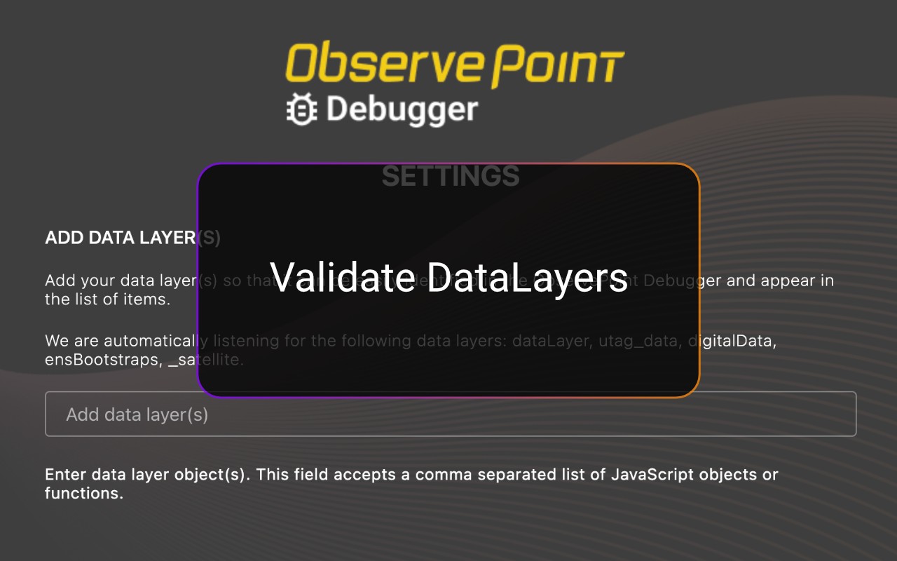 ObservePoint Debugger screenshot