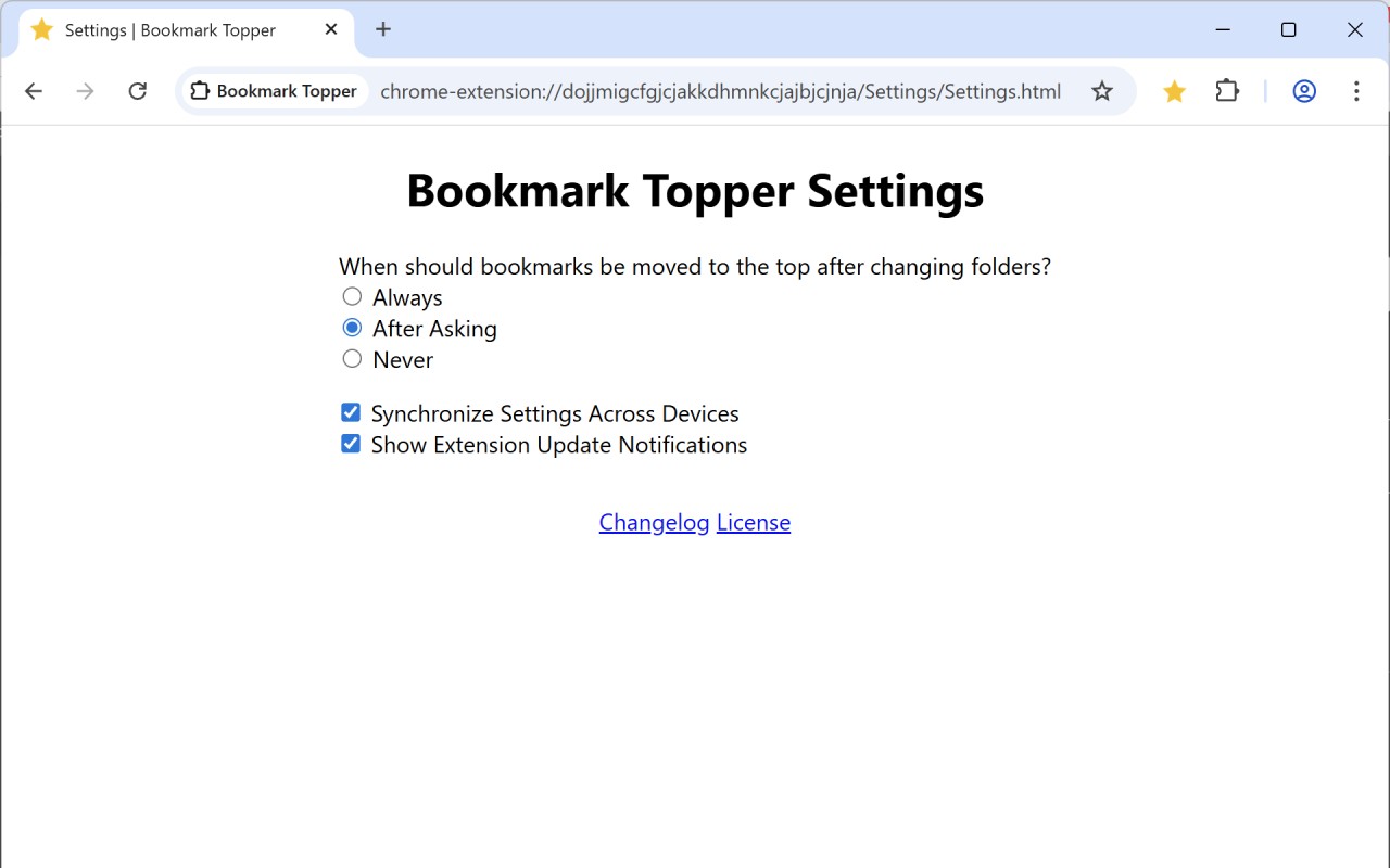 Bookmark Topper screenshot