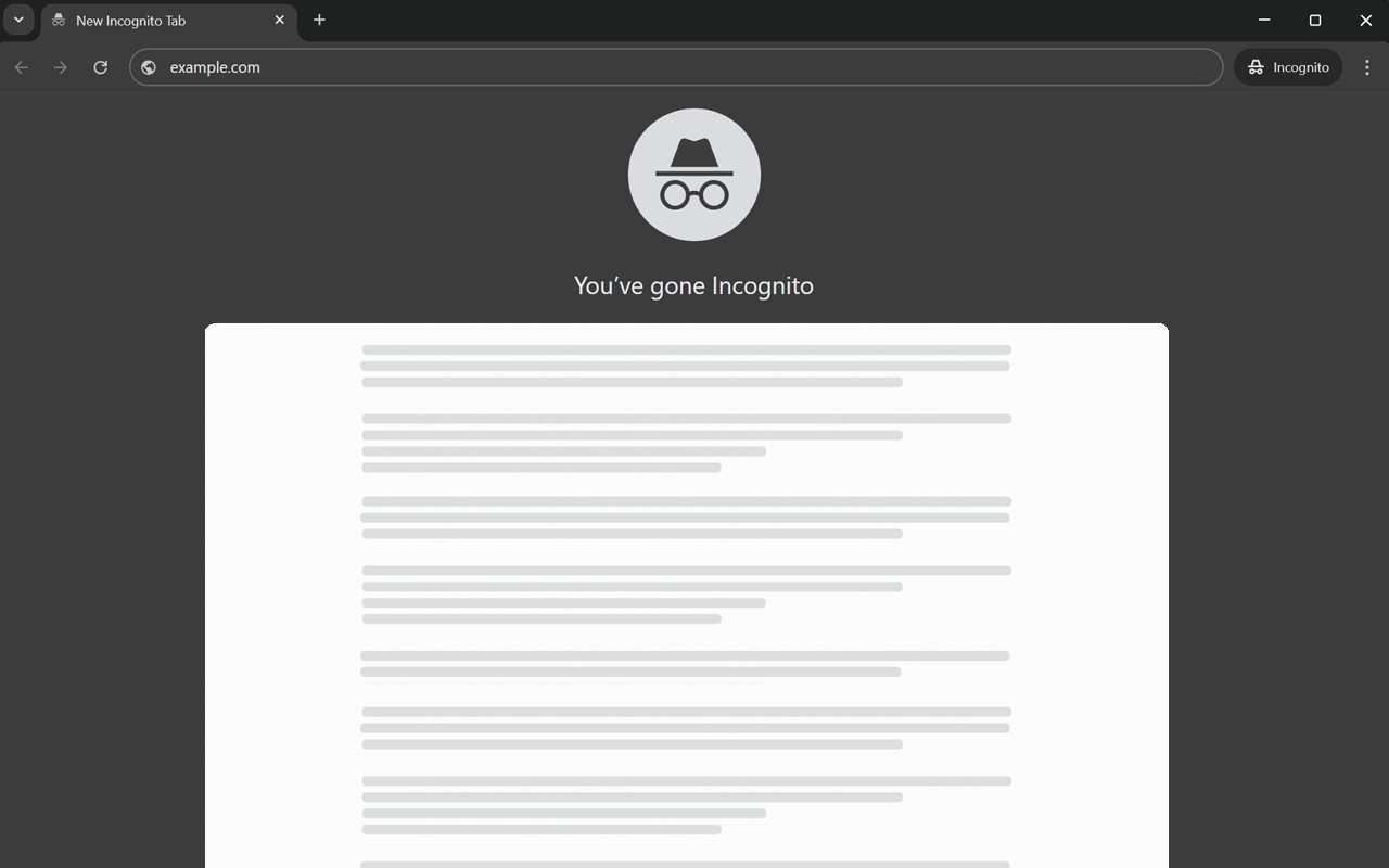 Open incognito tab screenshot