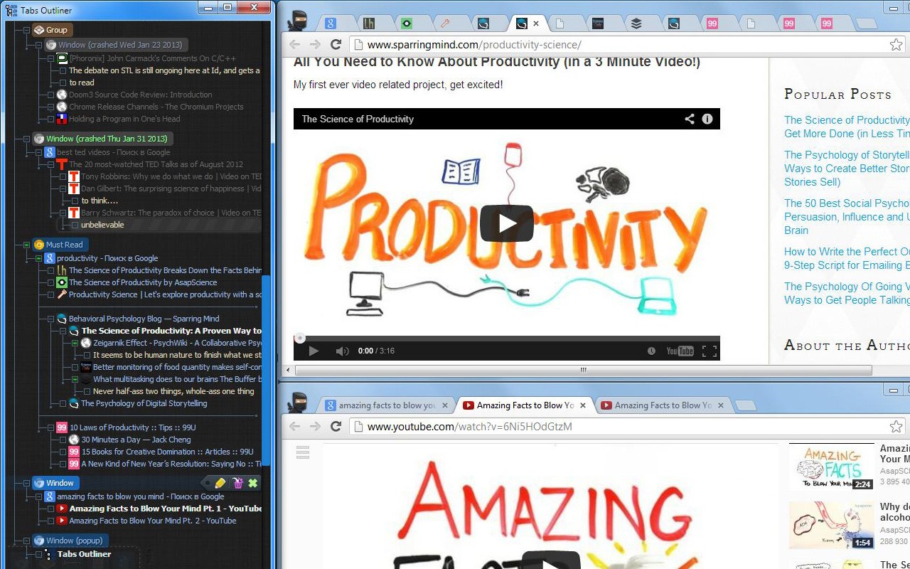 Tabs Outliner screenshot