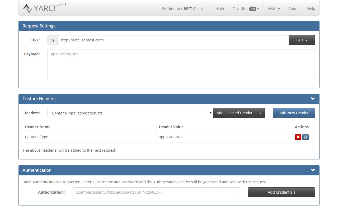 Yet Another REST Client screenshot
