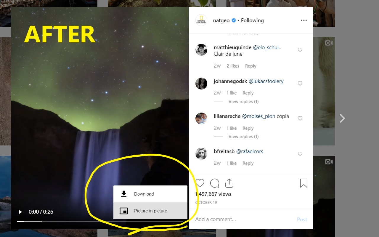 Controls for Instagram Videos screenshot
