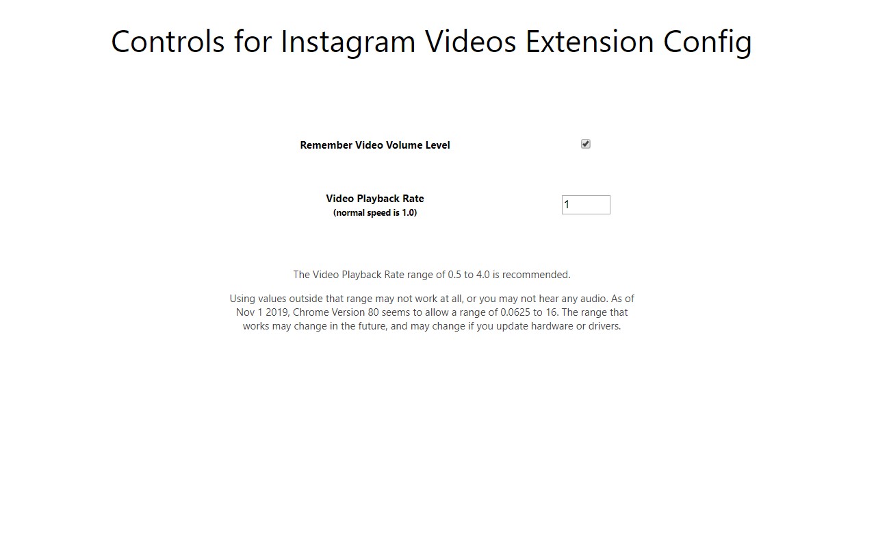 Controls for Instagram Videos screenshot