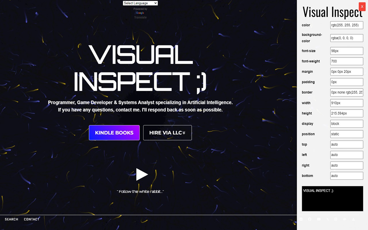Visual Inspect UI screenshot