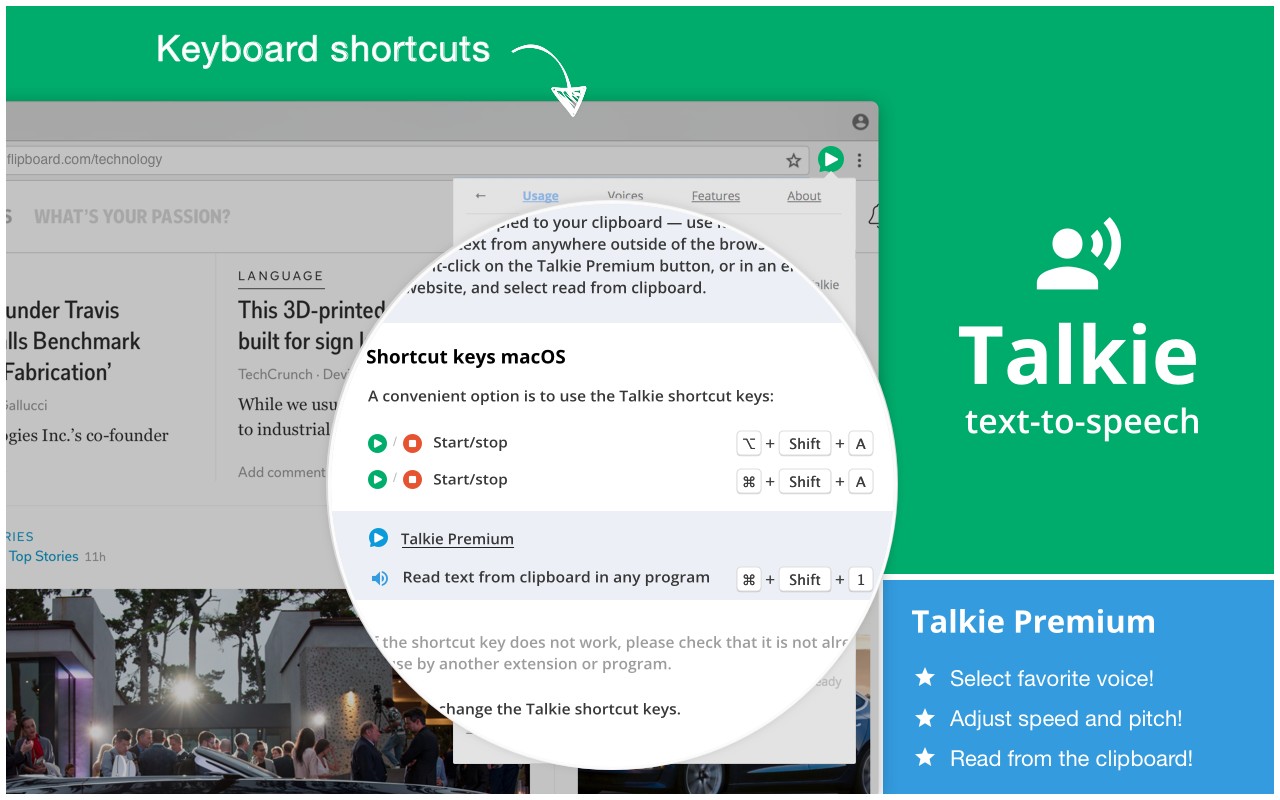 Talkie: text-to-speech (TTS) screenshot