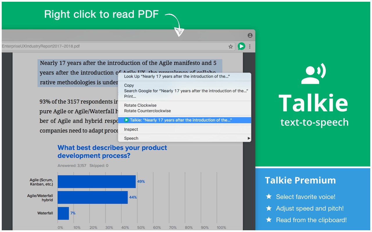 Talkie: text-to-speech (TTS) screenshot