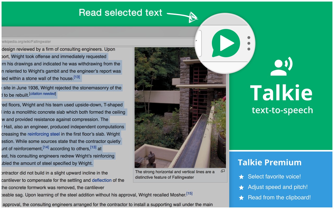 Talkie: text-to-speech (TTS) screenshot