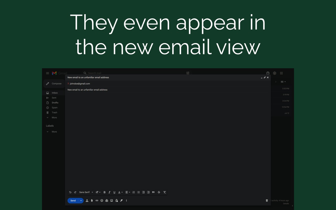 Familiar Emails screenshot