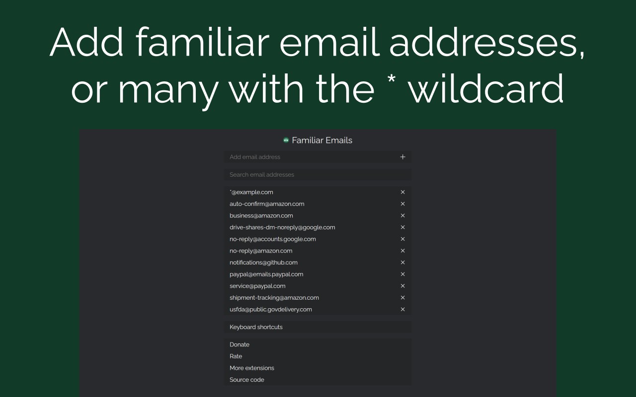 Familiar Emails screenshot