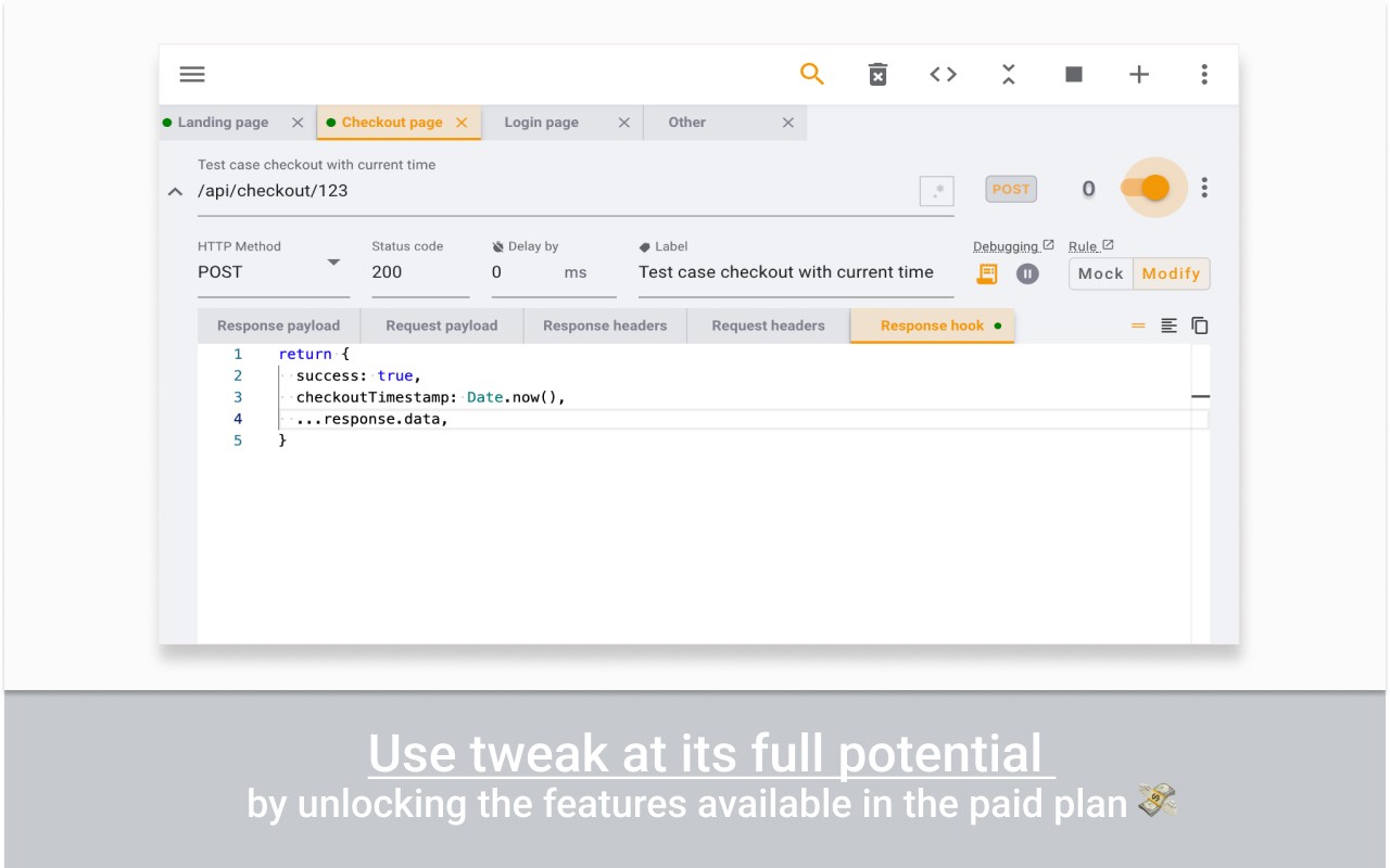 tweak: mock and modify HTTP requests screenshot