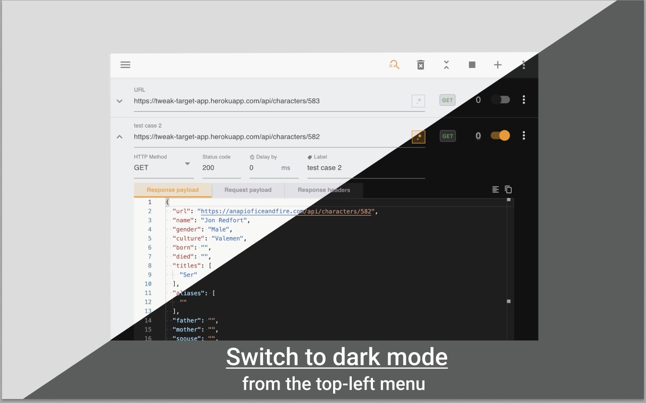 tweak: mock and modify HTTP requests screenshot
