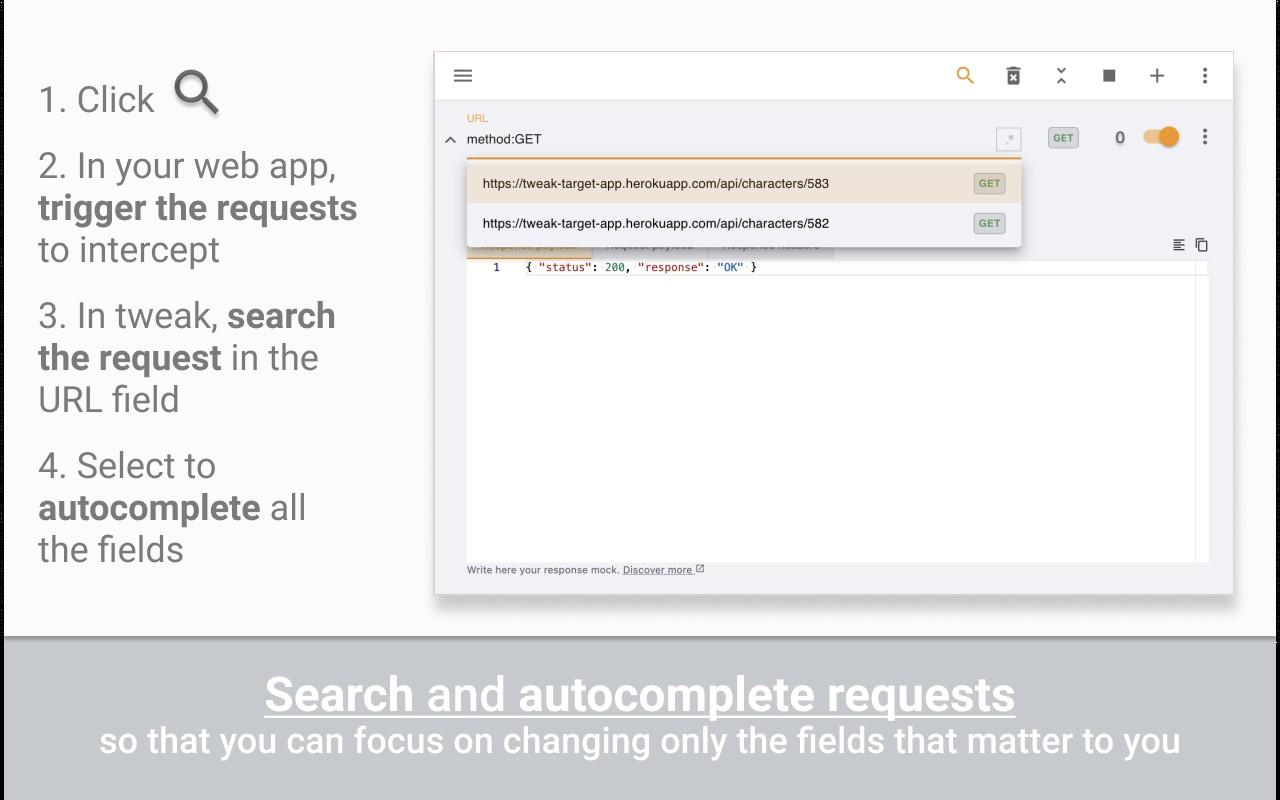 tweak: mock and modify HTTP requests screenshot