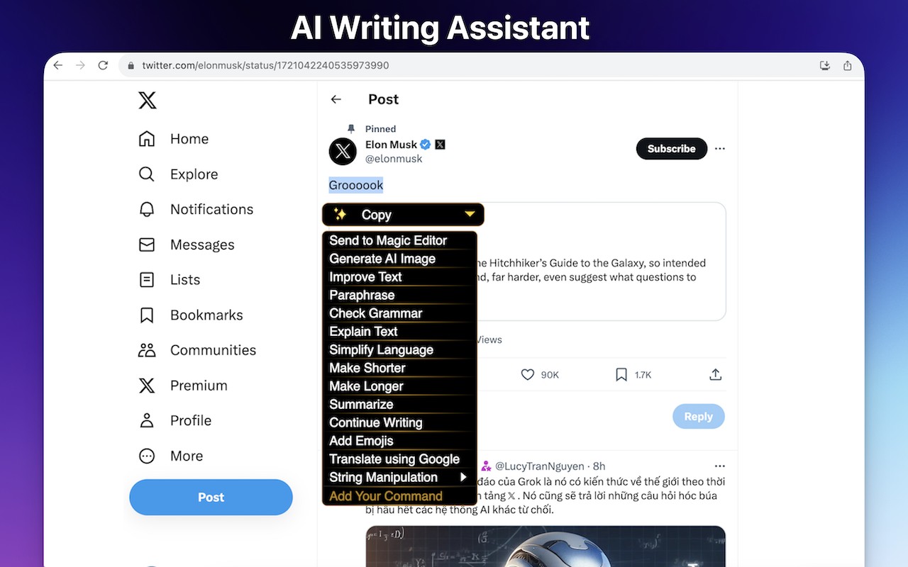 AI Chrome Extension powered by ChatGPT - Magictool AI screenshot