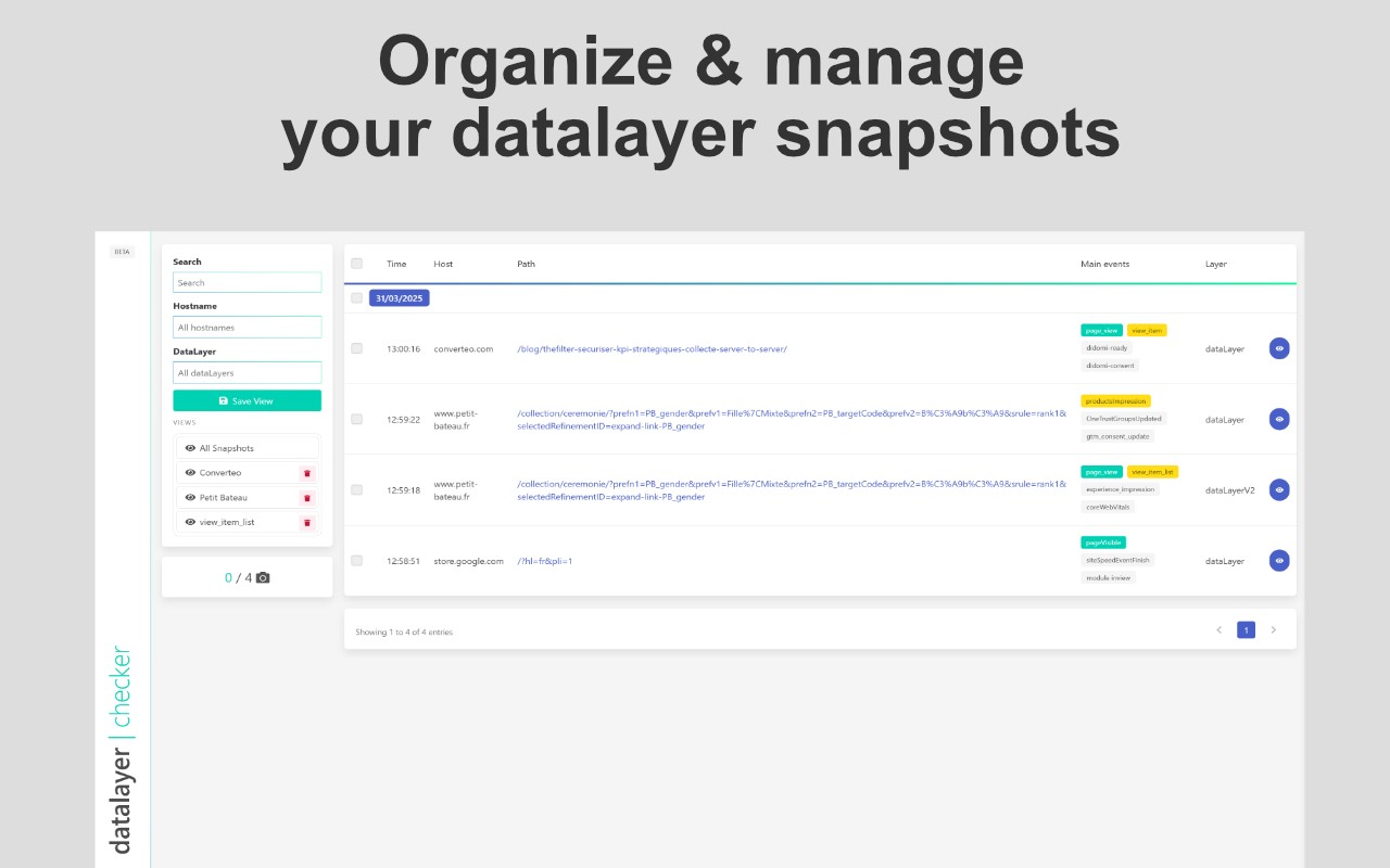 Datalayer Checker screenshot