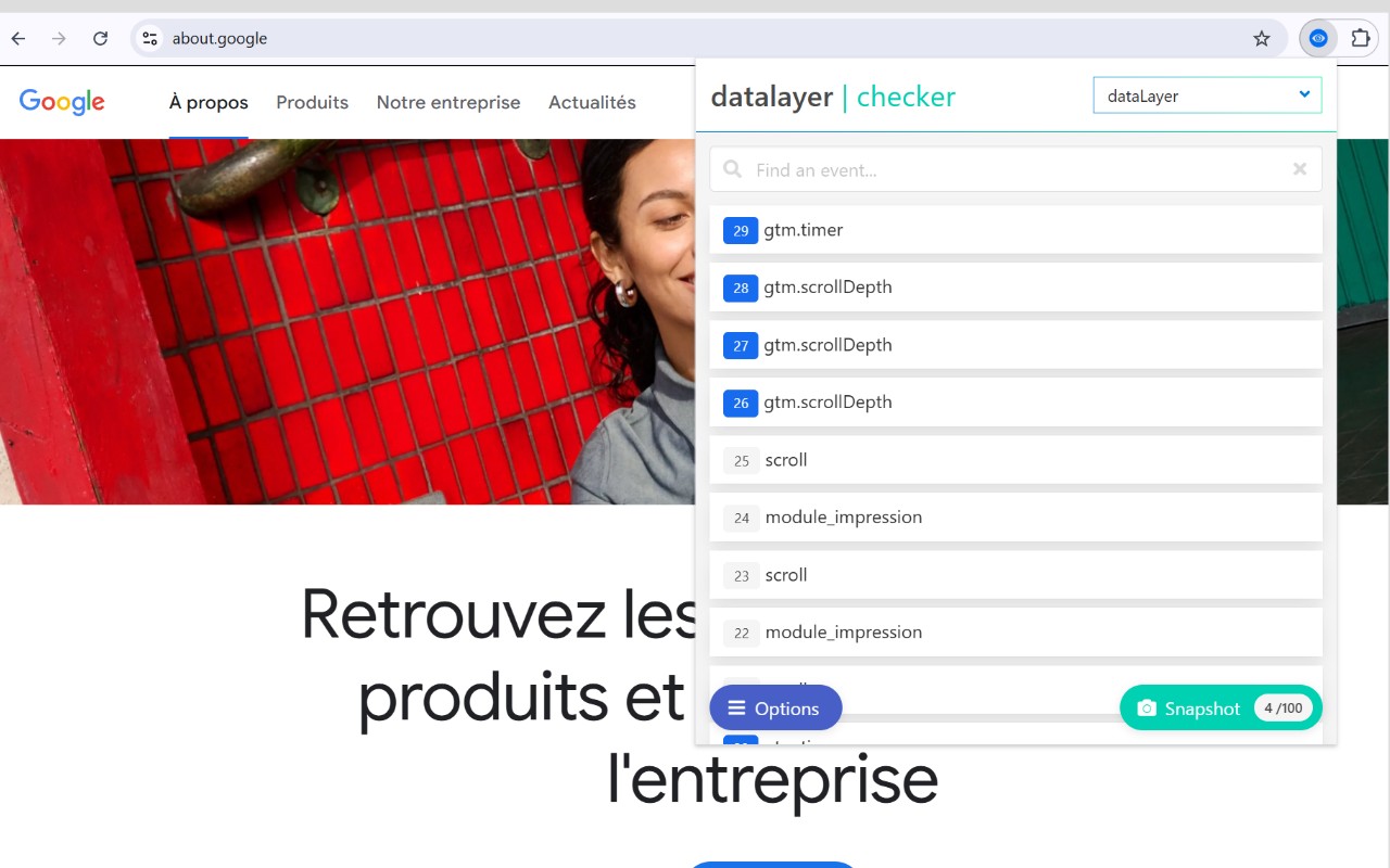 Datalayer Checker screenshot