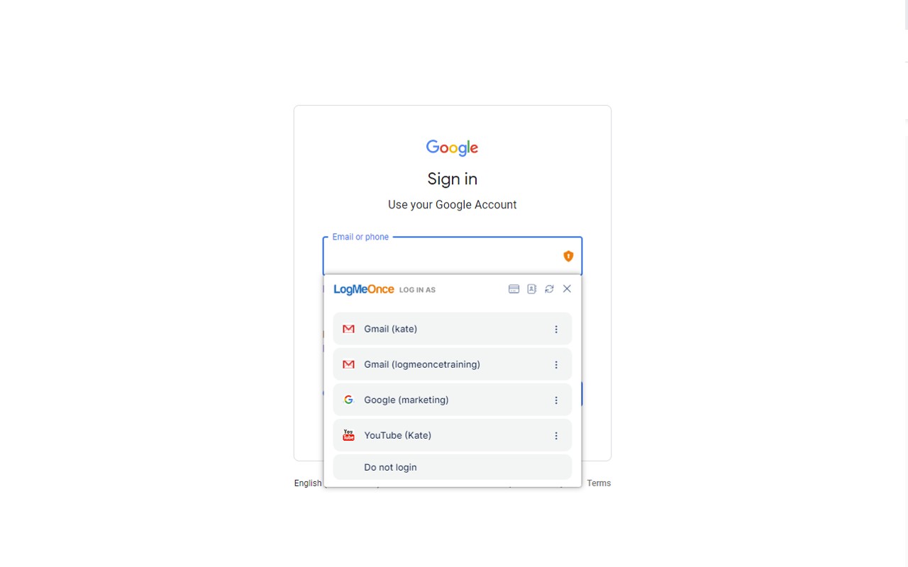 LogMeOnce screenshot