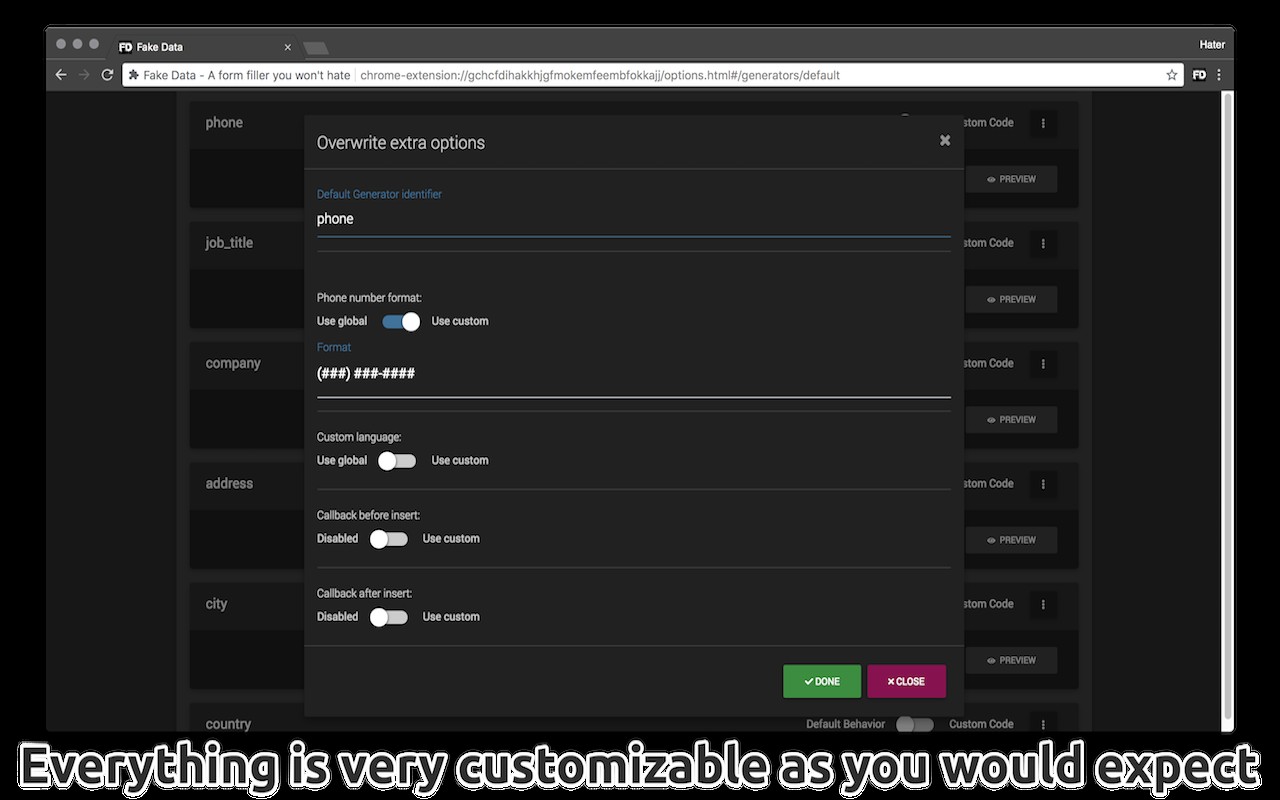 Fake Data - A form filler you won't hate screenshot