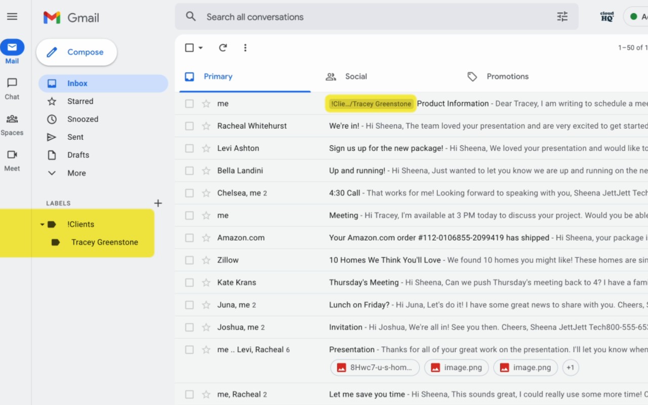 Auto Label for Google Gmail™ by cloudHQ screenshot