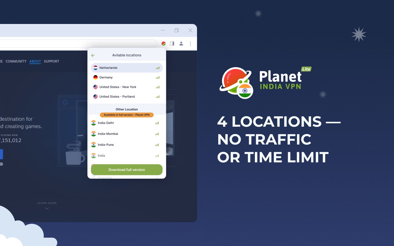 VPN India - Planet VPN lite Proxy screenshot