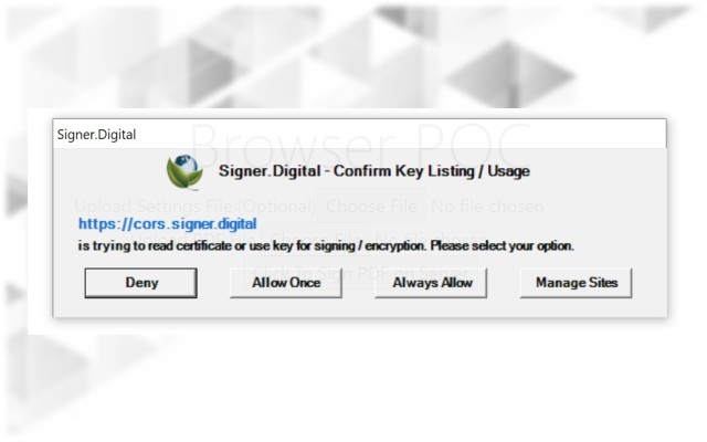 Signer.Digital Digital Signature, PKI screenshot