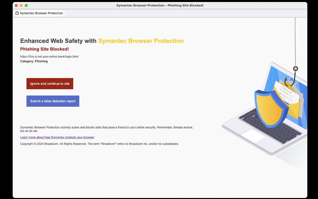 Symantec Browser Protection screenshot