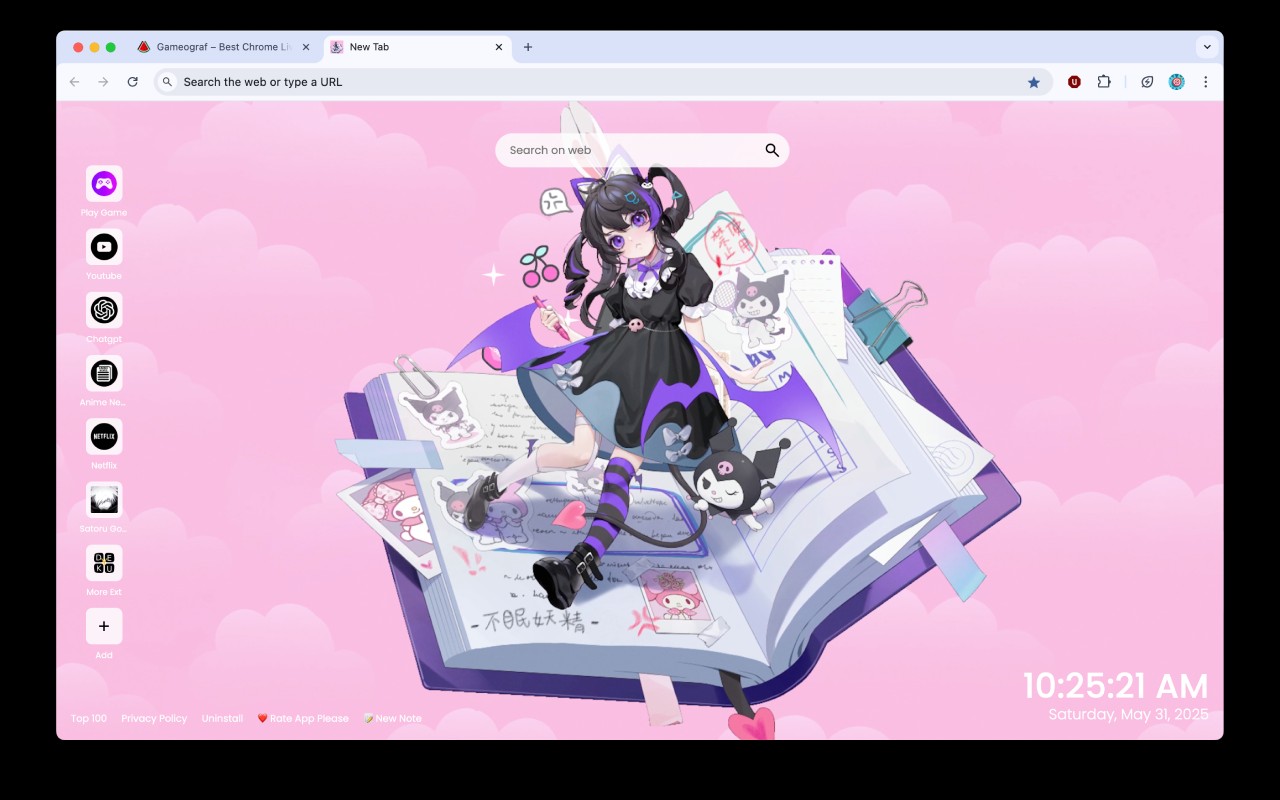 Anime Girl and Kuromi Live Wallpaper screenshot