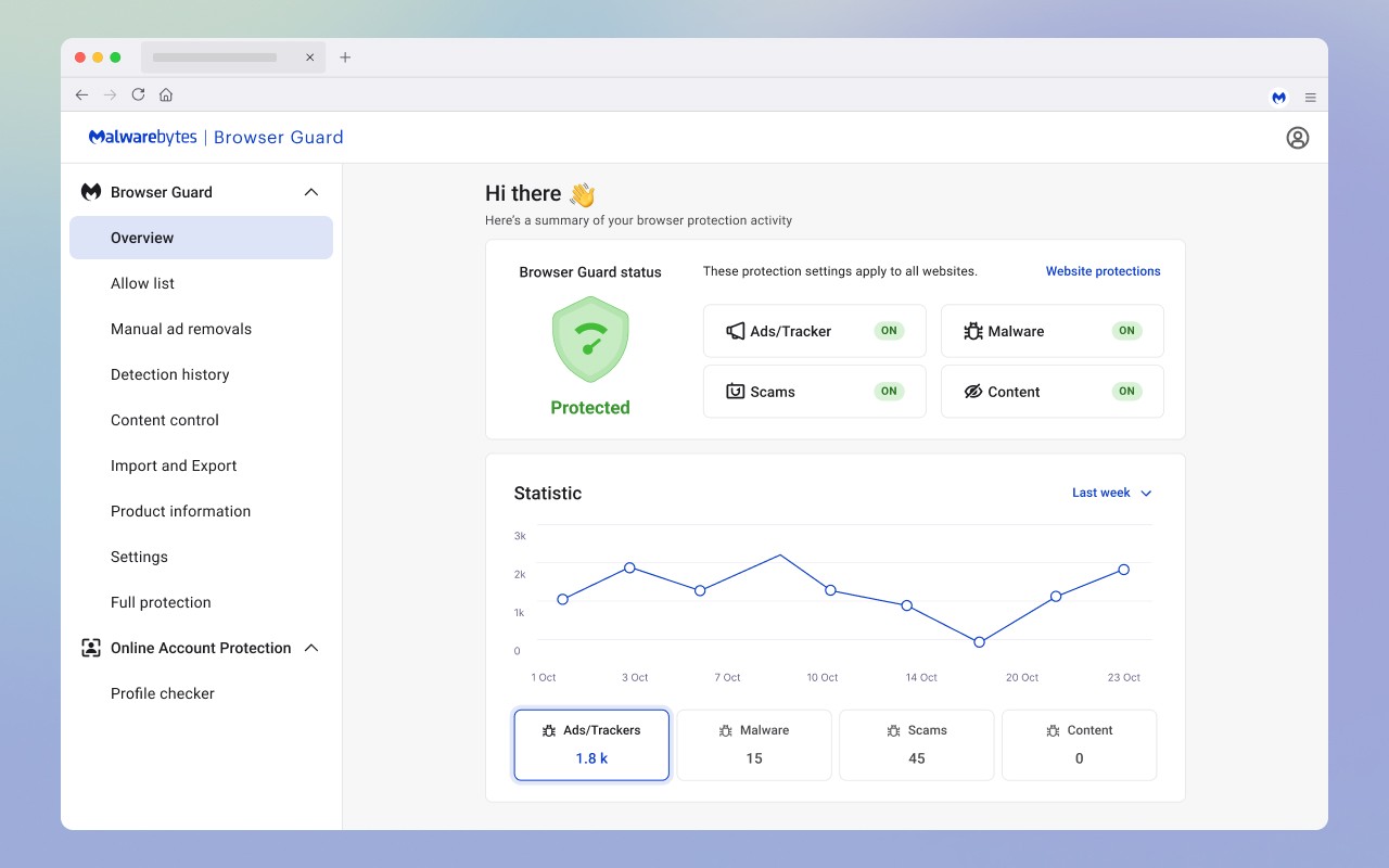Malwarebytes Browser Guard screenshot