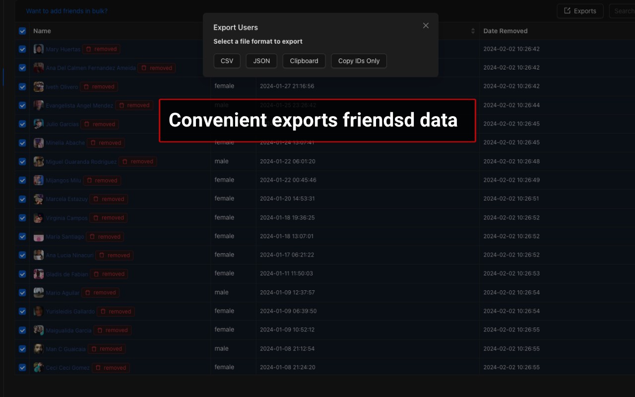 ESUIT | Remove Inactive Friends for Facebook™ screenshot