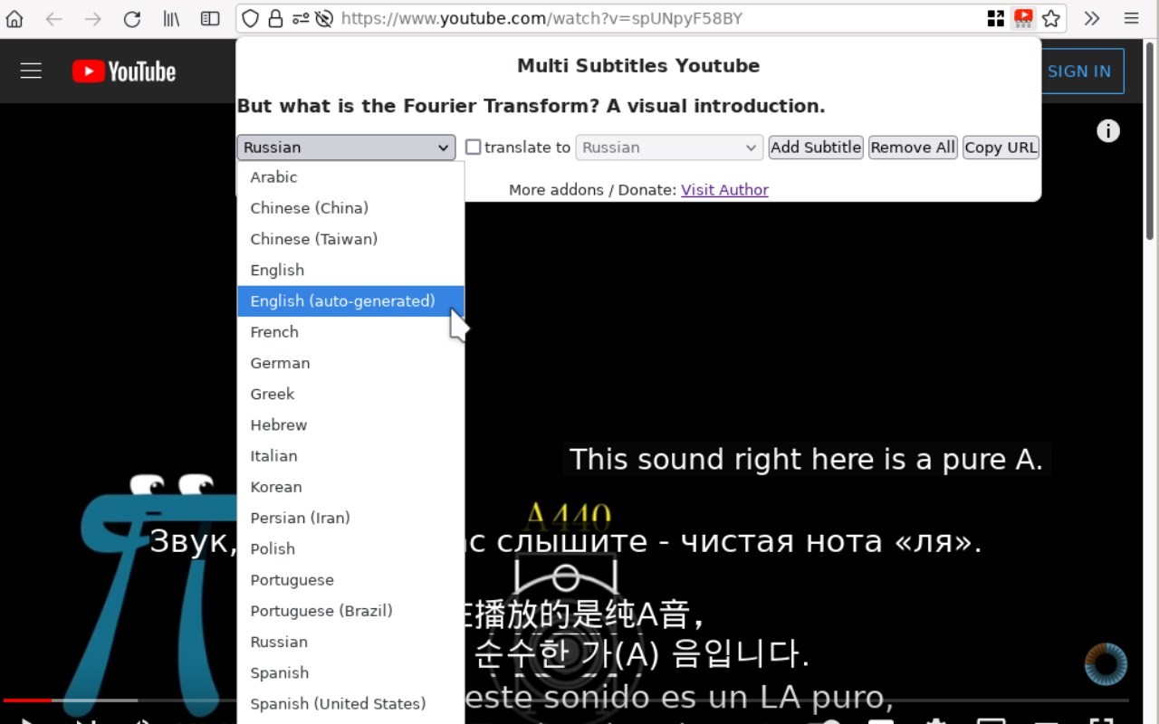 Multi Subsitles for Youtube screenshot
