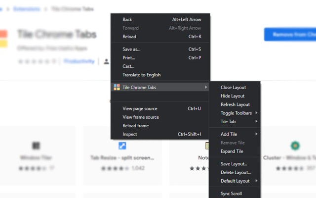 Tab manager screenshot
