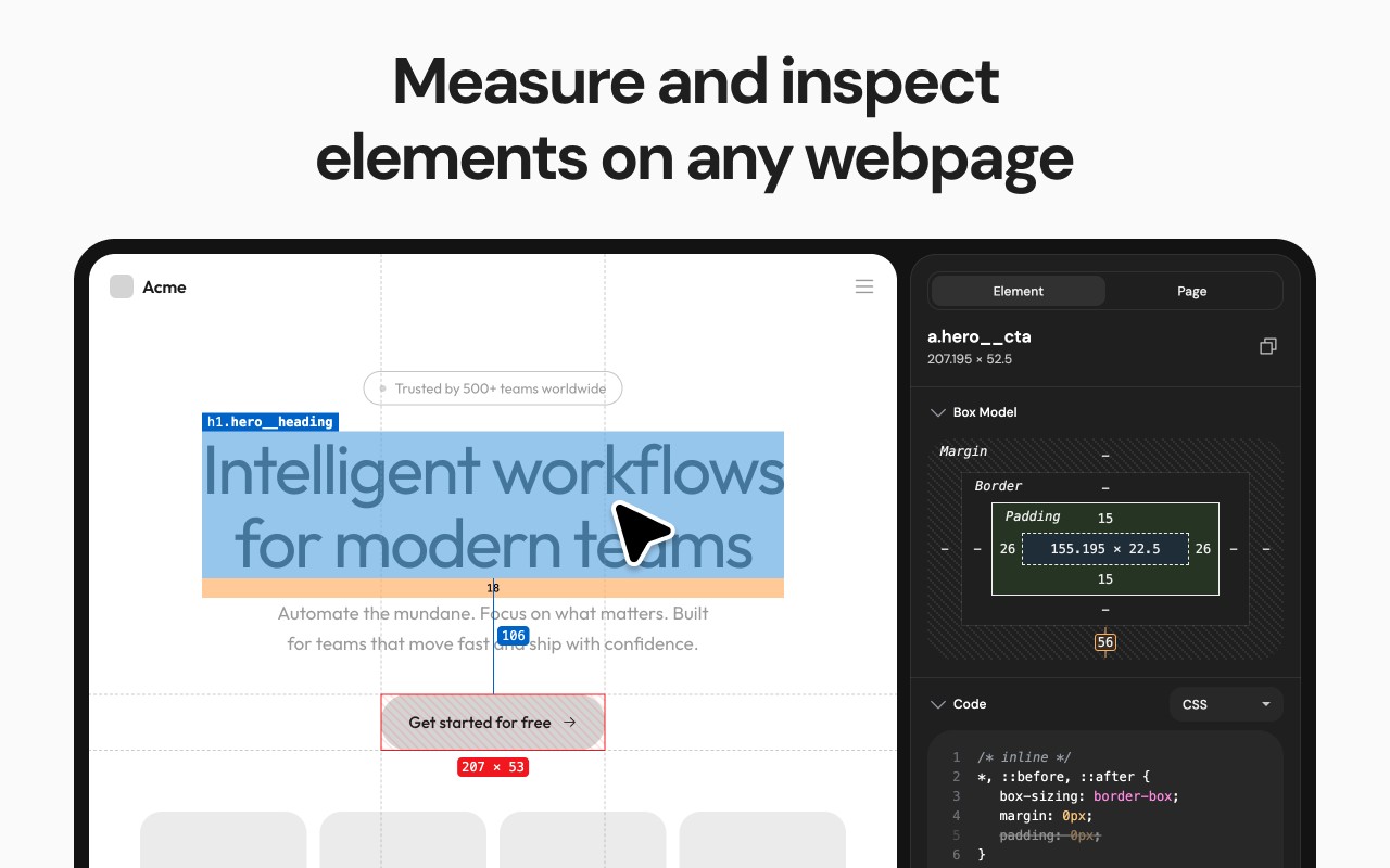 Screen Ruler - Measure and Inspect the Web screenshot