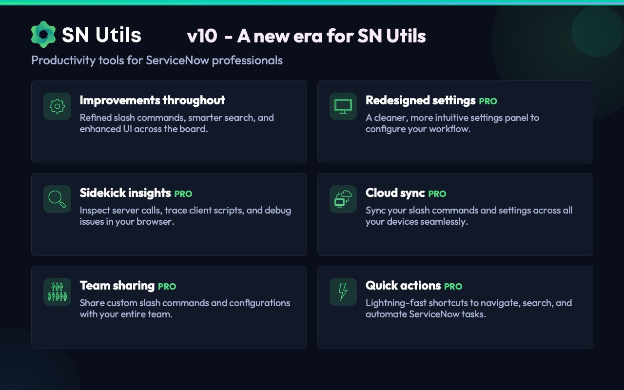 SN Utils - Tools for ServiceNow screenshot