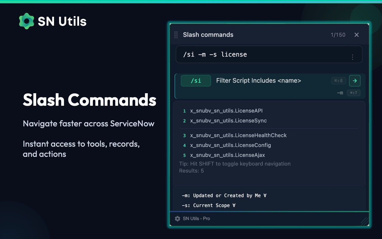 SN Utils - Tools for ServiceNow screenshot