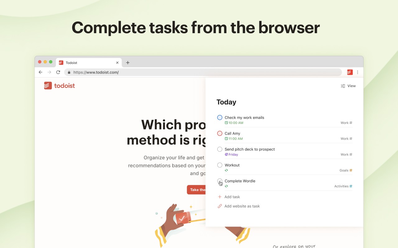 Todoist for Chrome: Planner & Calendar screenshot