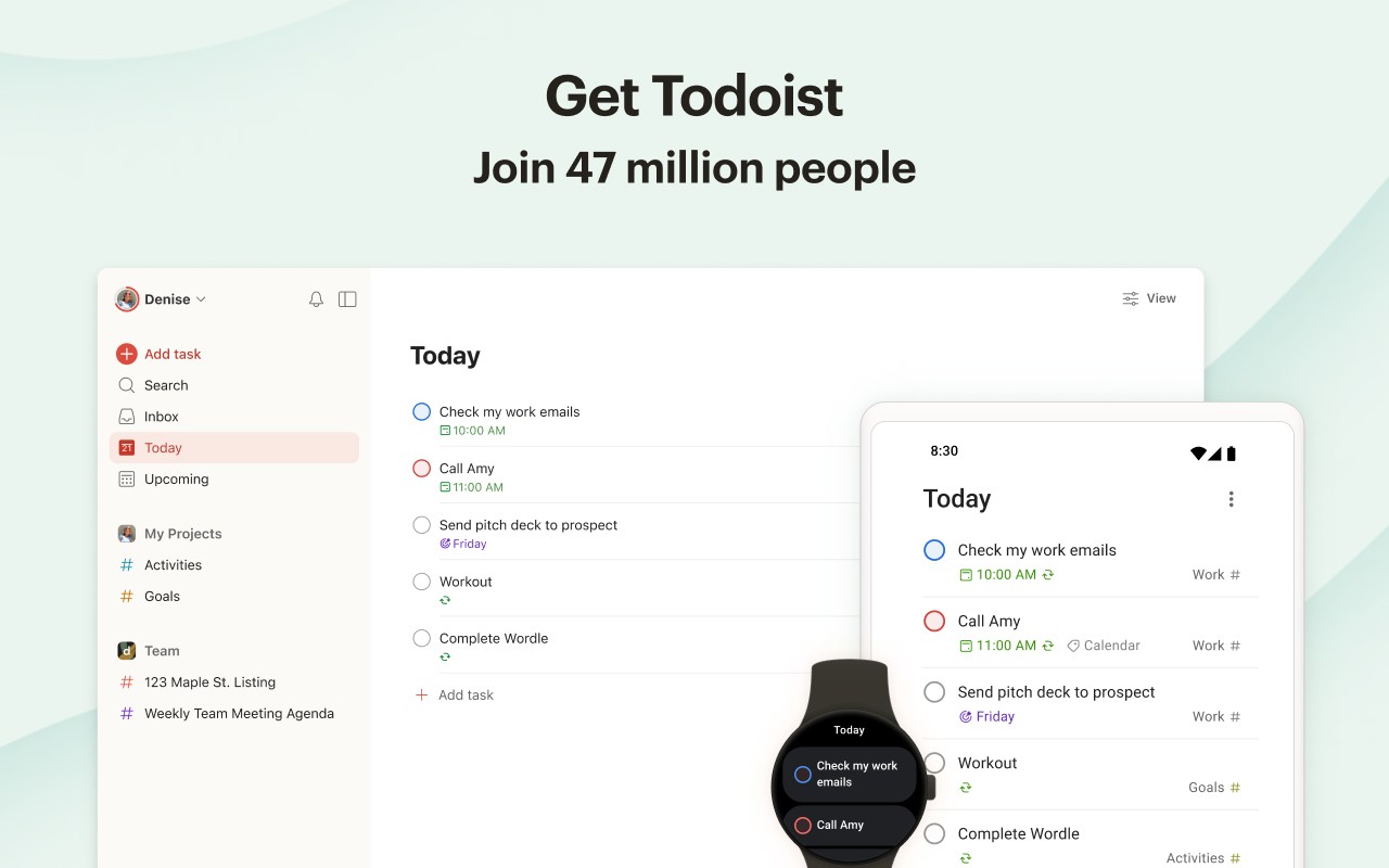 Todoist for Chrome: Planner & Calendar screenshot