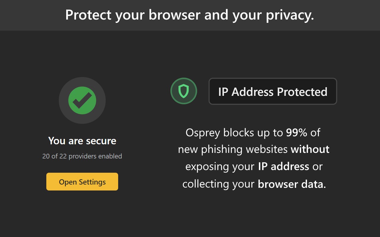 Osprey: Browser Protection screenshot