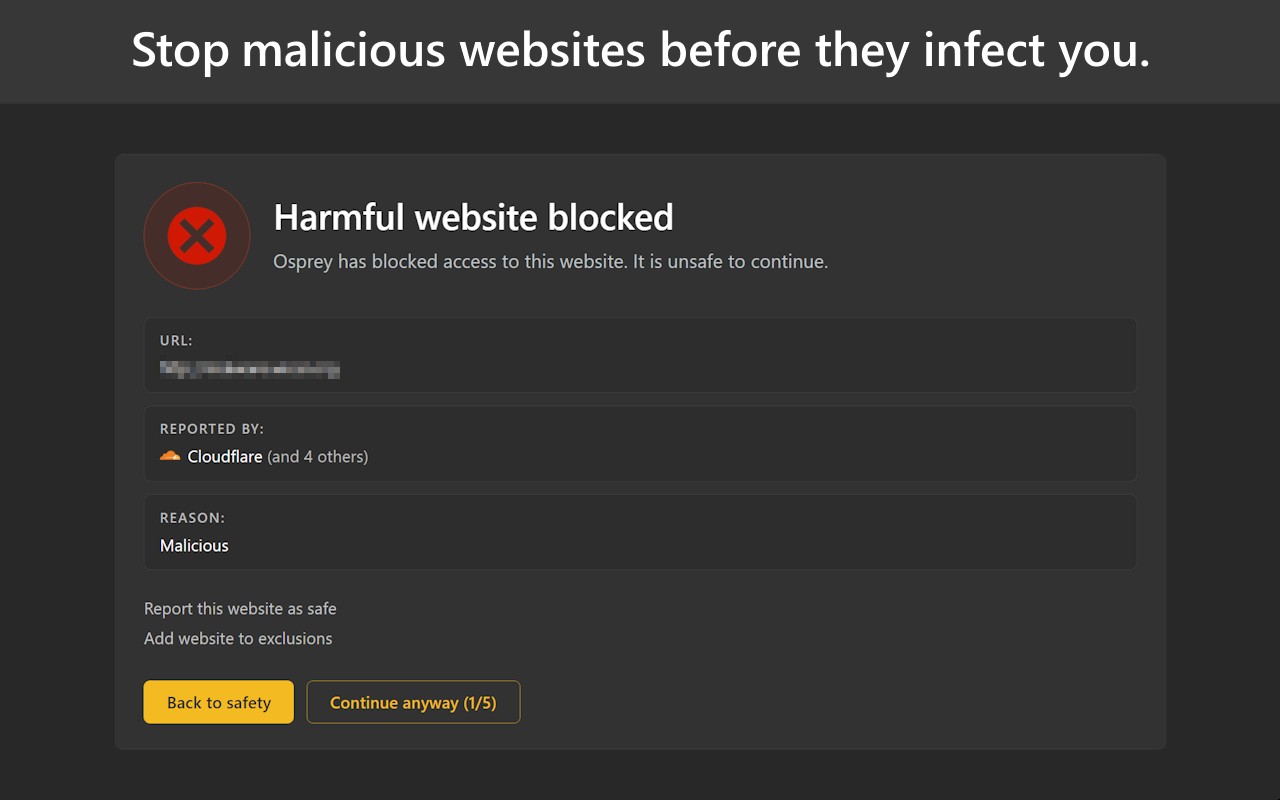 Osprey: Browser Protection screenshot