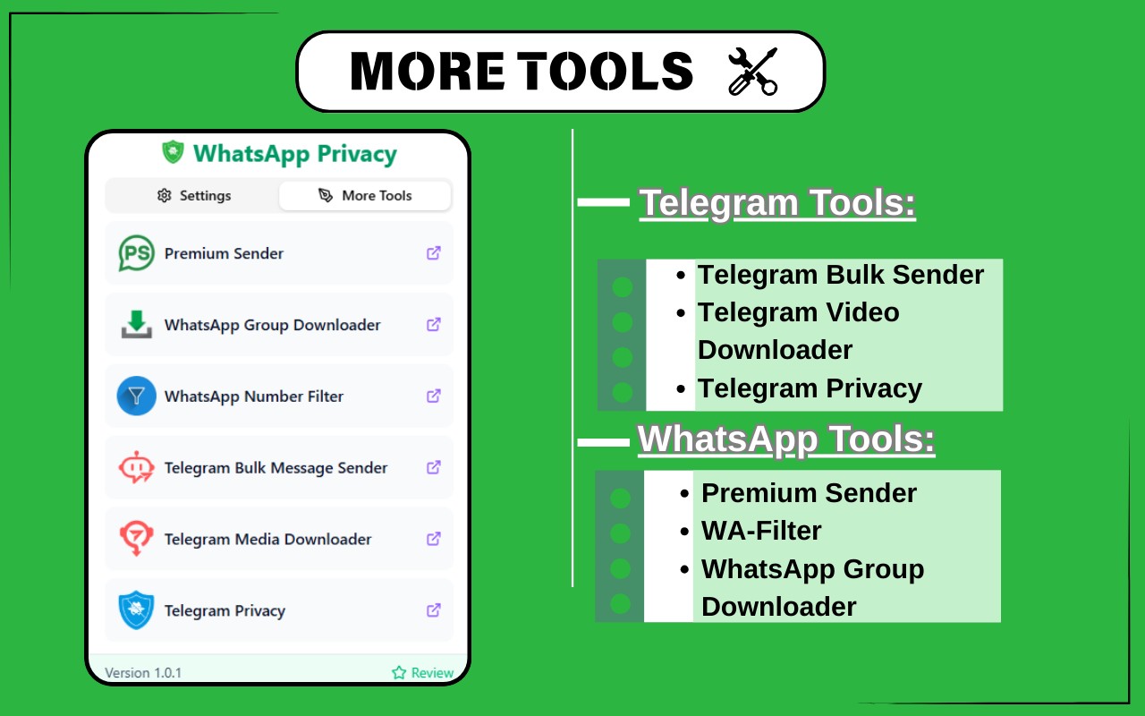 Privacy Extension for WhatsApp web screenshot